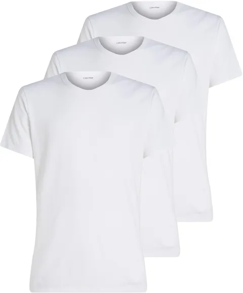 Calvin Klein Uomo T-Shirt Maniche Corte Confezione da 3 Crew Neck Basic, Bianco (White, White, White), 3XL