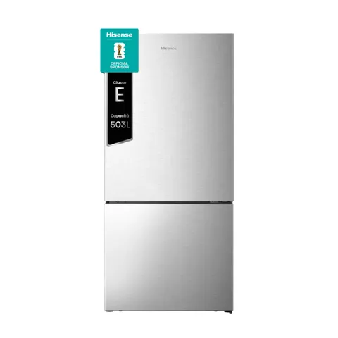 Hisense RB650N4ACE Frigorifero Combinato Total No Frost, Inox, 185x60cm, Classe E, 300L