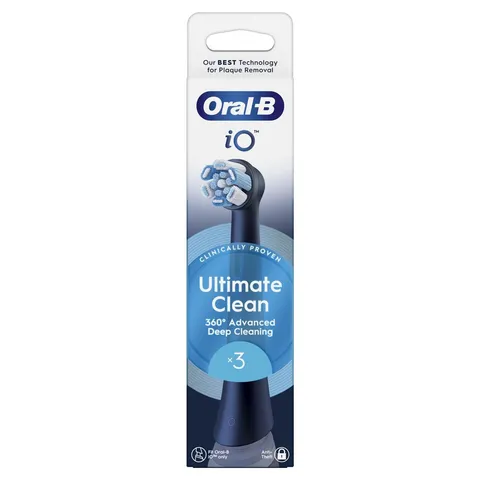 Oral-B Testine di Ricambio iO Series Ultimate Clean Black, 3 Testine Rotonde Originali