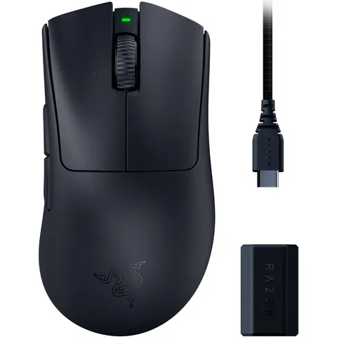 Razer DeathAdder V3 Pro + Razer HyperPolling Wireless Dongle - Mouse ultra leggero per