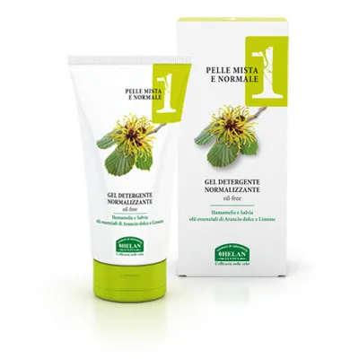 Helan, Linea Viso 1, Gel Detergente Normalizzante, Pelle mista, 150 mL