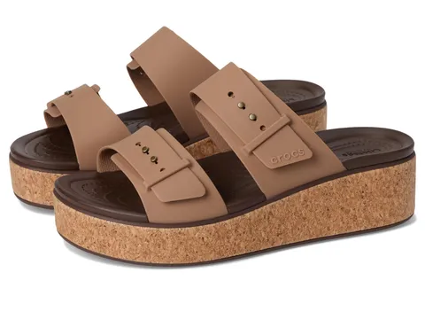 Crocs Brooklyn Cork Buckle, Sandali Donna, Cioccolato, 37/38 EU