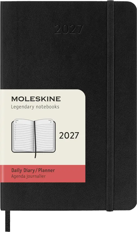 Moleskine Agenda Giornaliera 2027, Planner 12 Mesi Con Copertina Morbida e Chiusura