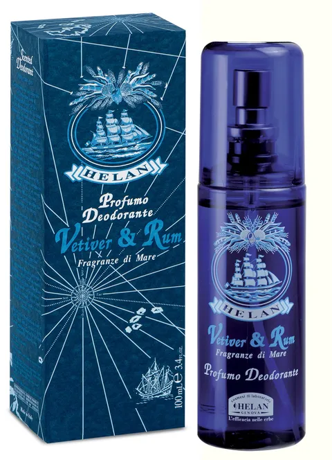Helan, Vetiver & Rum, Profumo Deodorante Uomo, Spray Naturale, senza Sali di Alluminio