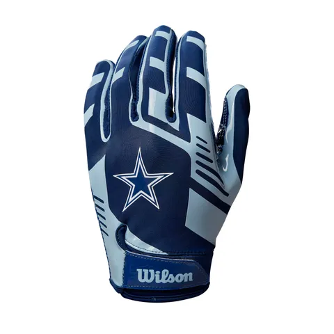 Wilson WTF9327DL Guanti da Football Americano NFL TEAM Super GRIP, Taglia Unica per