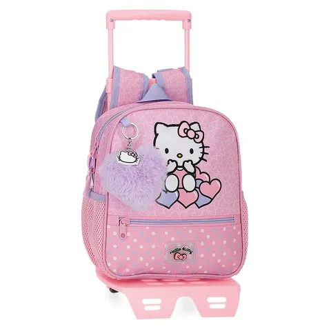 Hello Kitty Hearts & Dots, zaino scuola rosa, zaino per bambini, in poliestere, scomparto