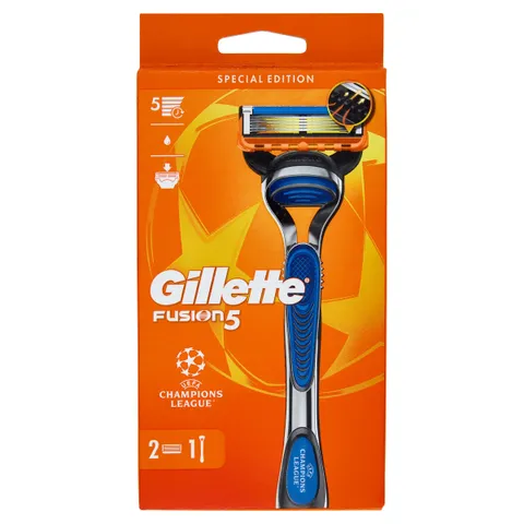 Gillette Rasoio Da Uomo Fusion5, Manico E 2 Cartucce A 5 Lame, Lama Di Precisione Per