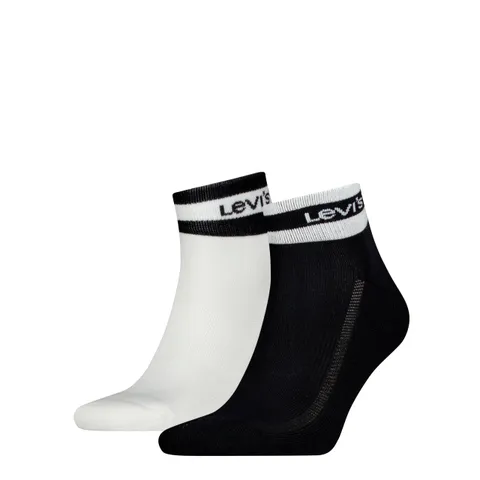 Levi's Quarter, Calzini Unisex - Adulto, Nero/Bianco, 35-38