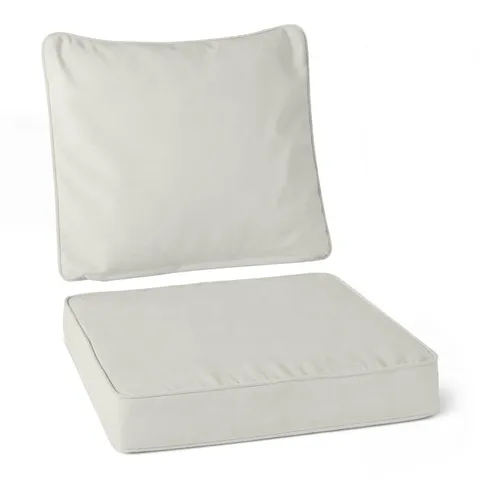 Amazon Basics - Cuscino per Sedia da Giardino con Schienale. 55.9x55.9x7.6 cm. Beige