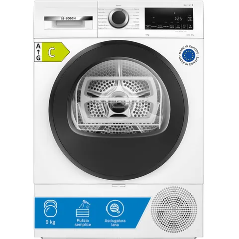 Bosch WQG233D0II Serie 6 Asciugatrice a pompa di calore, 8 kg, Classe energetica C