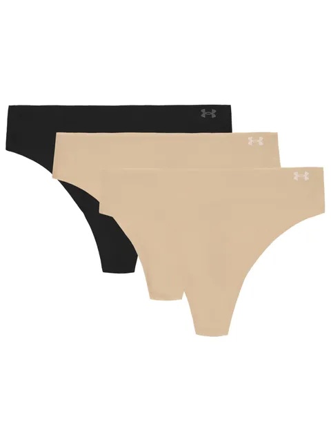 Under Armour Confezione da 3 Perizomi da Donna Pure Stretch - Invisibili, Senza Cuciture