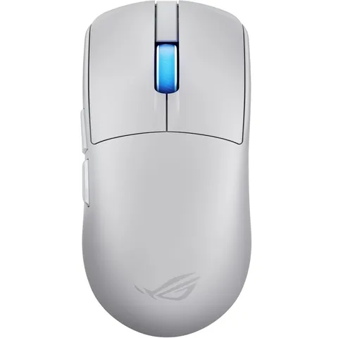 ASUS ROG Harpe II Ace, Mouse Gaming Wireless, Sensore Ottico AimPoint Pro 42K, Polling 8K, Tasti Ottici, 5 Pulsanti Programmabili, Progettato per Giochi FPS, Solo 48 g di Peso, Simmetrico, Bianco