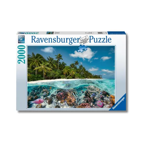 Ravensburger Puzzle 2000 Pezzi Un tuffo alle Maldive - Puzzle Adulti +14 anni, 98 x 75