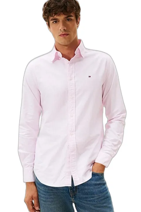 Tommy Hilfiger Heritage Oxford Stripe RF Camicia Uomo Mw0Mw36238 L/S Camicia, Rosa