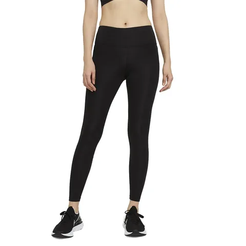 Nike W Nk Epic Fast Tght, Leggings Donna, Black/(Reflective Silv), S