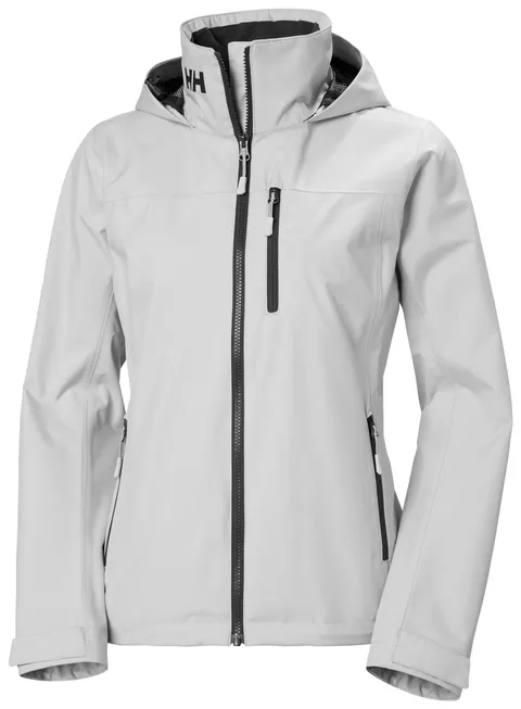 Helly Hansen Women's W Crew Hooded Jacket 2.0, Grey Fog, M