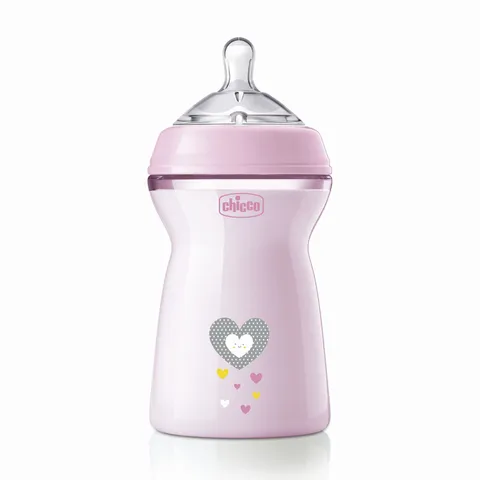 Chicco Natural Feeling Biberon Anticolica 6 Mesi + da 330 ml, Biberon con Tettarella in