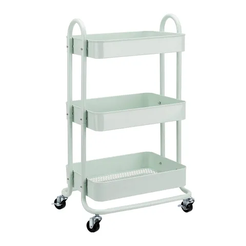 Amazon Basics Carrello con ruote a 3 scomparti, verde menta