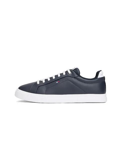 Tommy Hilfiger Uomo Sneakers Court Icon Light in Pelle, Blu (Desert Sky), 41