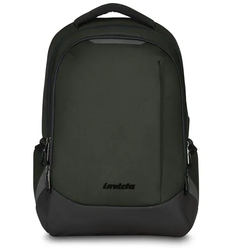 Invicta Zaino MATE M, Verde militare, Doppio Scomparto, Tasca porta laptop