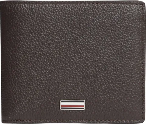 Tommy Hilfiger Portafoglio doppio uomo Th Central Cc e Coin AM0AM14496, Marrone (chicco