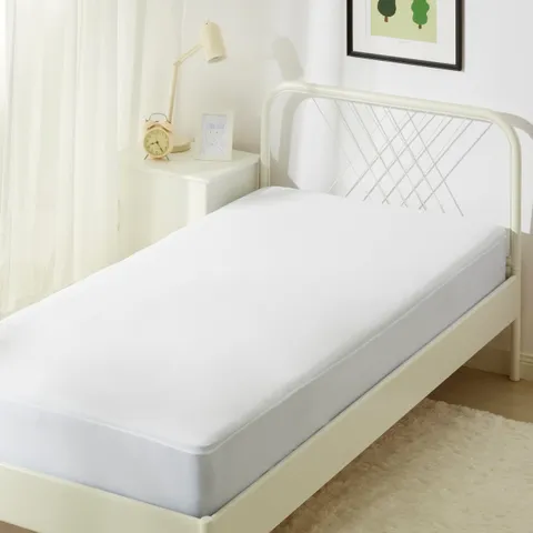 Amazon Basics Coprimaterasso Impermeabile Singolo, Fascia Elastica Extra Profonda 45 cm