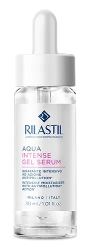 Rilastil Aqua Intense Gel Serum, Idratante Intensivo ad Azione Antipollution con Acido