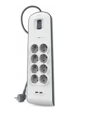 Belkin Ciabatta multipresa con USB e 8 prese, protezione dalle sovratensioni con 8 prese