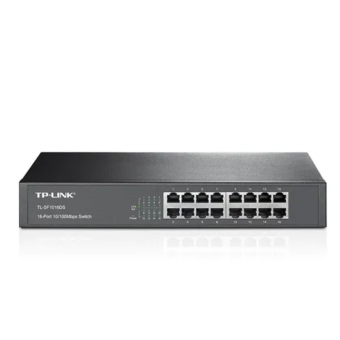 TP-Link TL-SF1016DS Switch Desktop, 16 Porte RJ45 10/100 Mbps, Plug & Play, Tecnologia Green Ethernet, Controllo di Flusso IEEE 802.3x, Struttura in Metallo, Installazione Facile, Facile da Usare