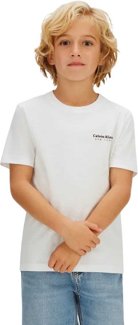 Calvin Klein T-Shirt Bambino Minimal Logo S/S IB0IB02608 S/S T-Shirt, Bianco (Bright